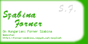 szabina forner business card